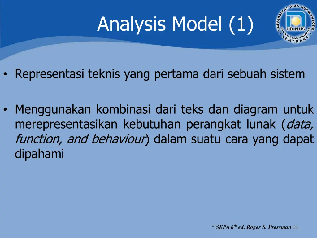 analysis model 1