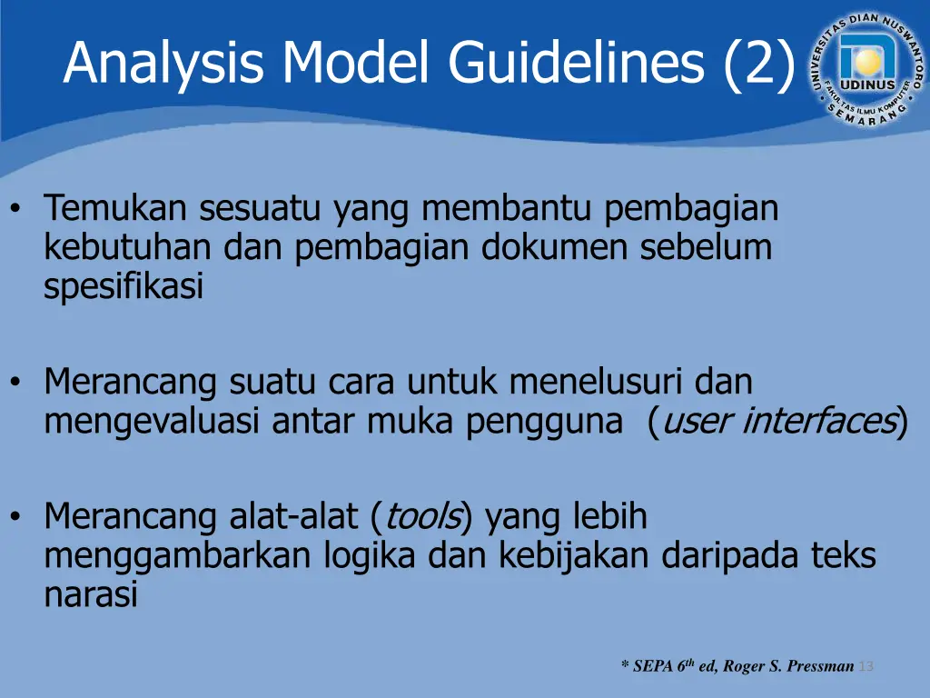 analysis model guidelines 2