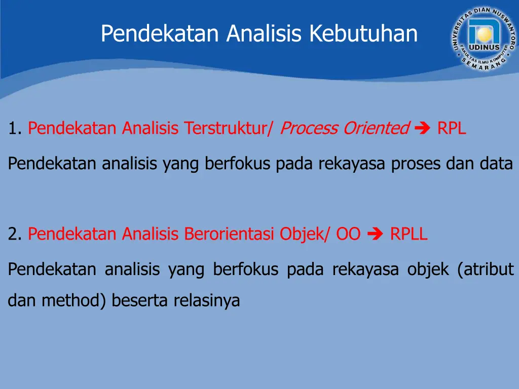 pendekatan analisis kebutuhan