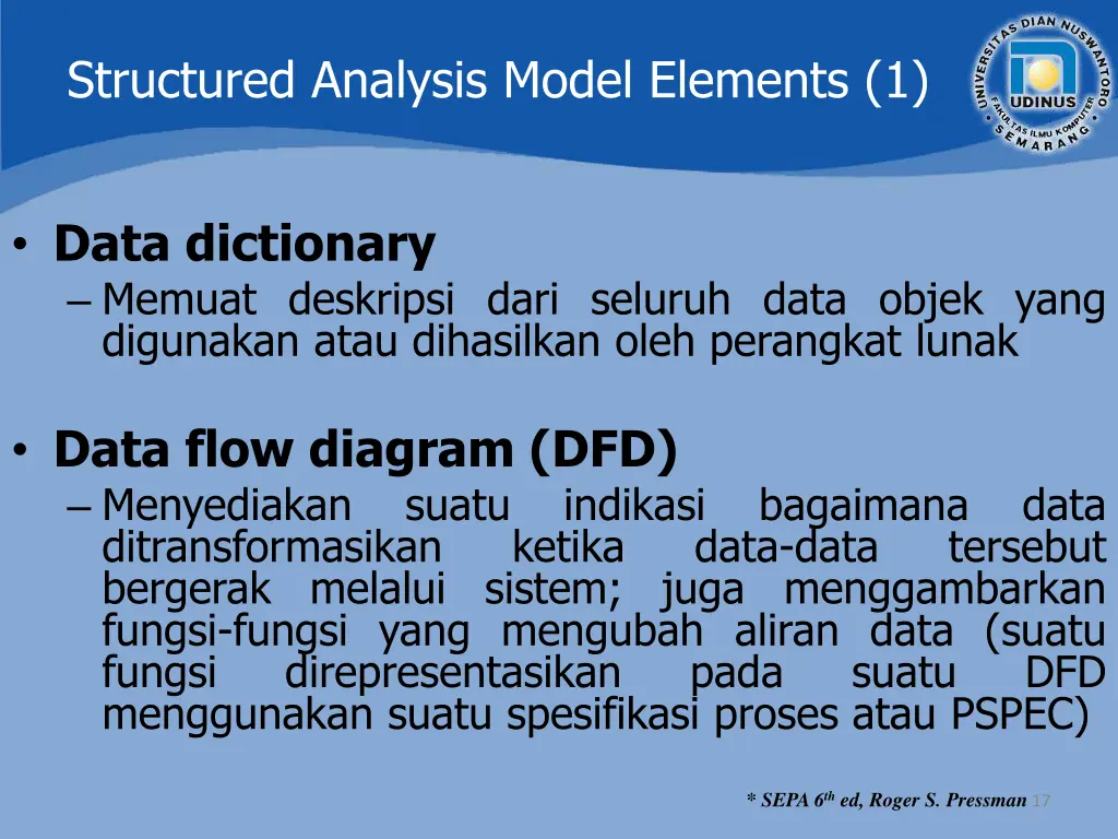 structured analysis model elements 1