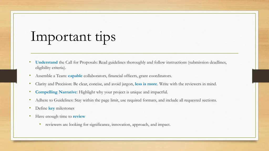important tips 1