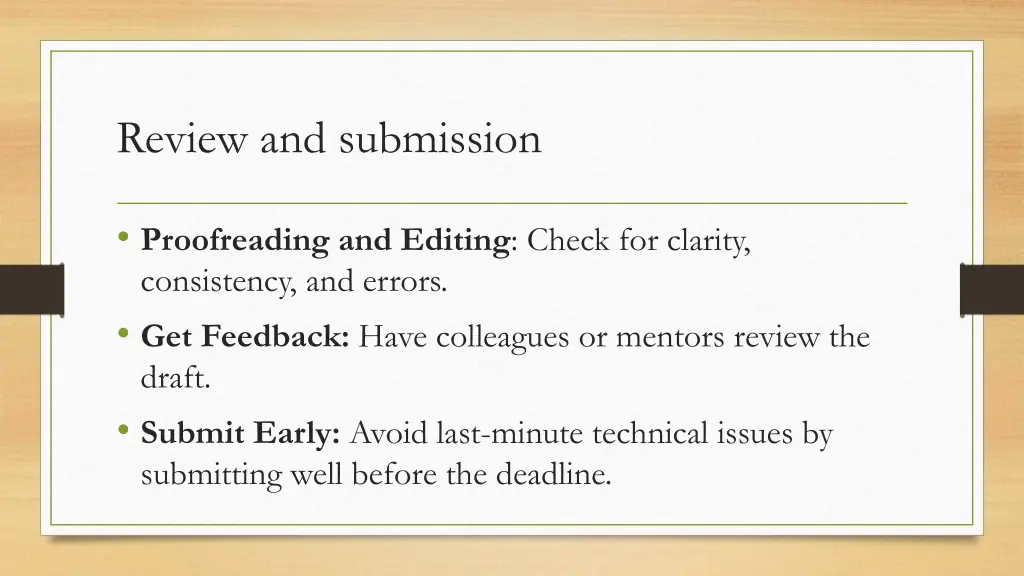 review and submission