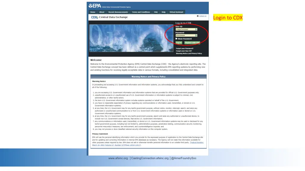 login to cdx
