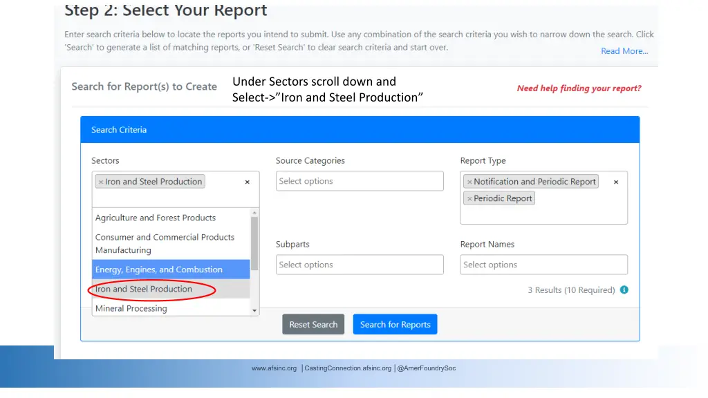under sectors scroll down and select iron