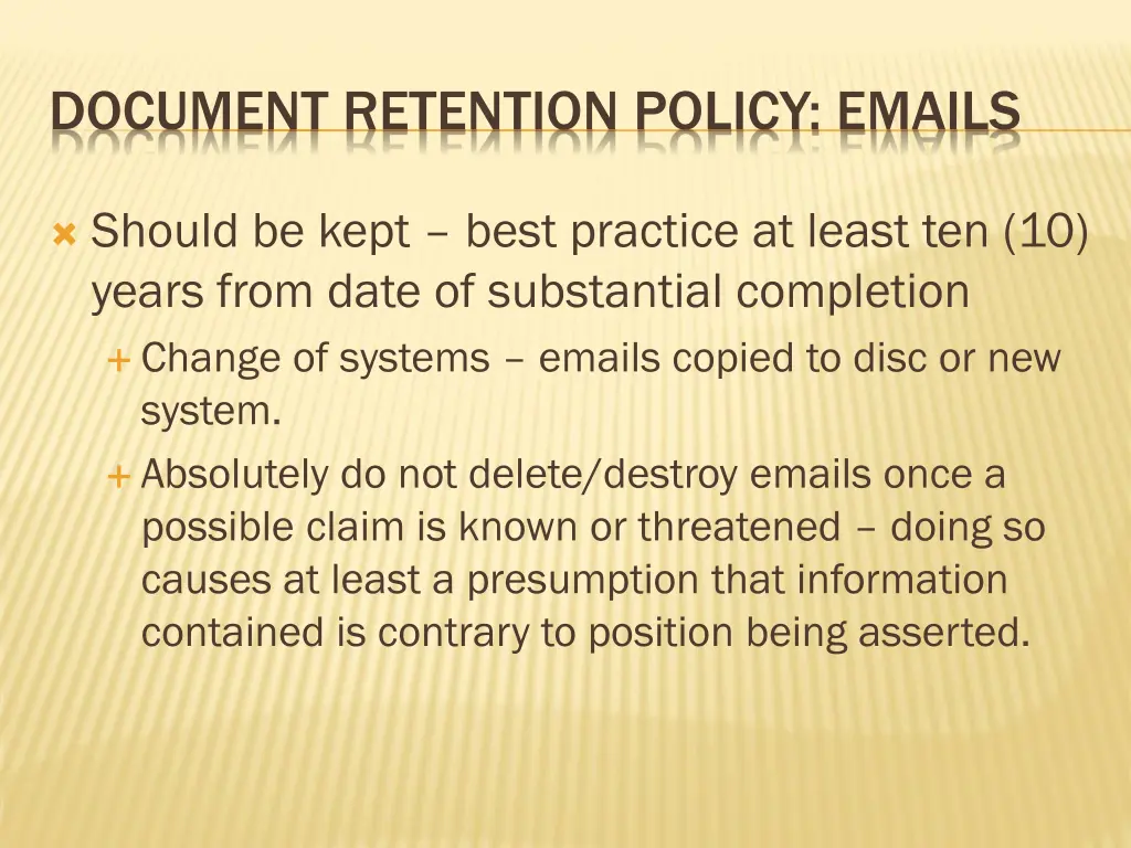 document retention policy emails