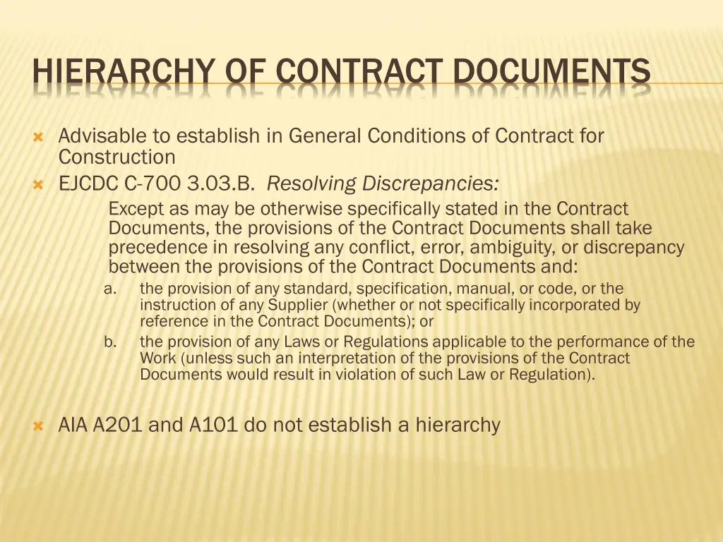hierarchy of contract documents
