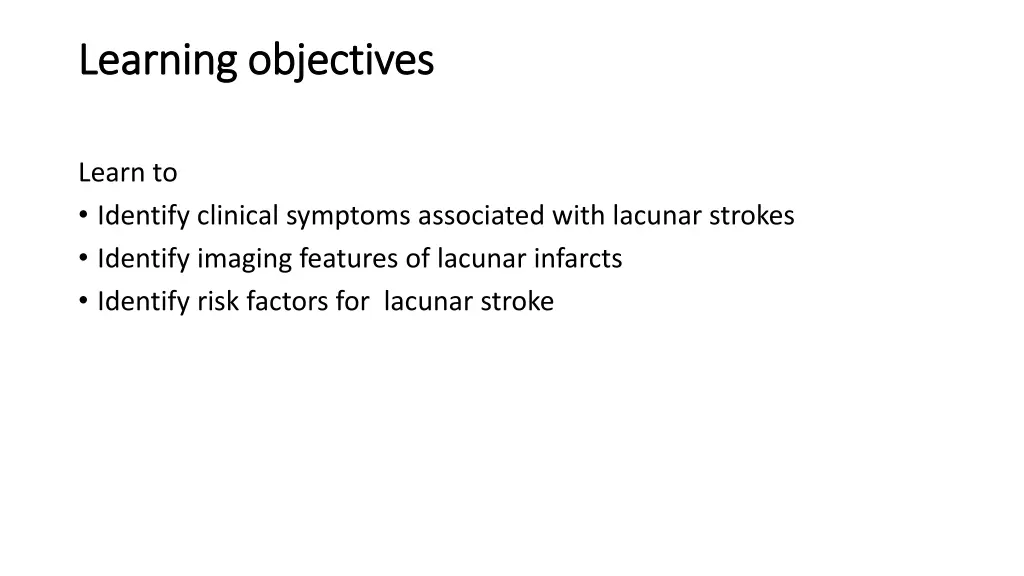 learning objectives learning objectives