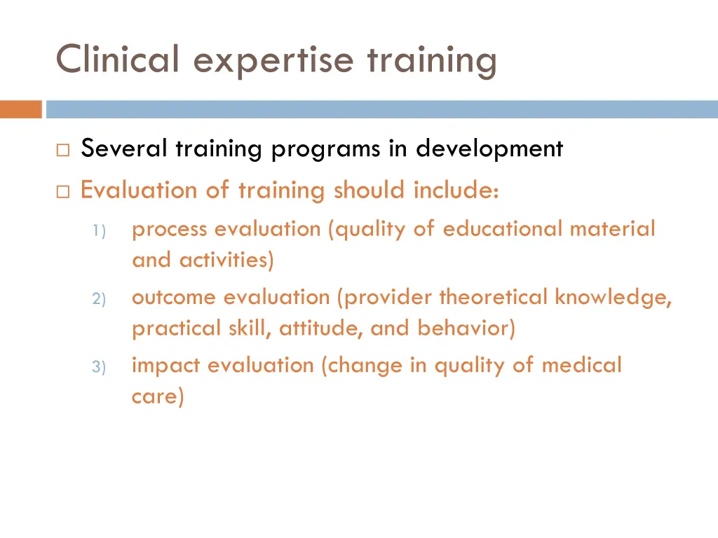 clinical expertise training