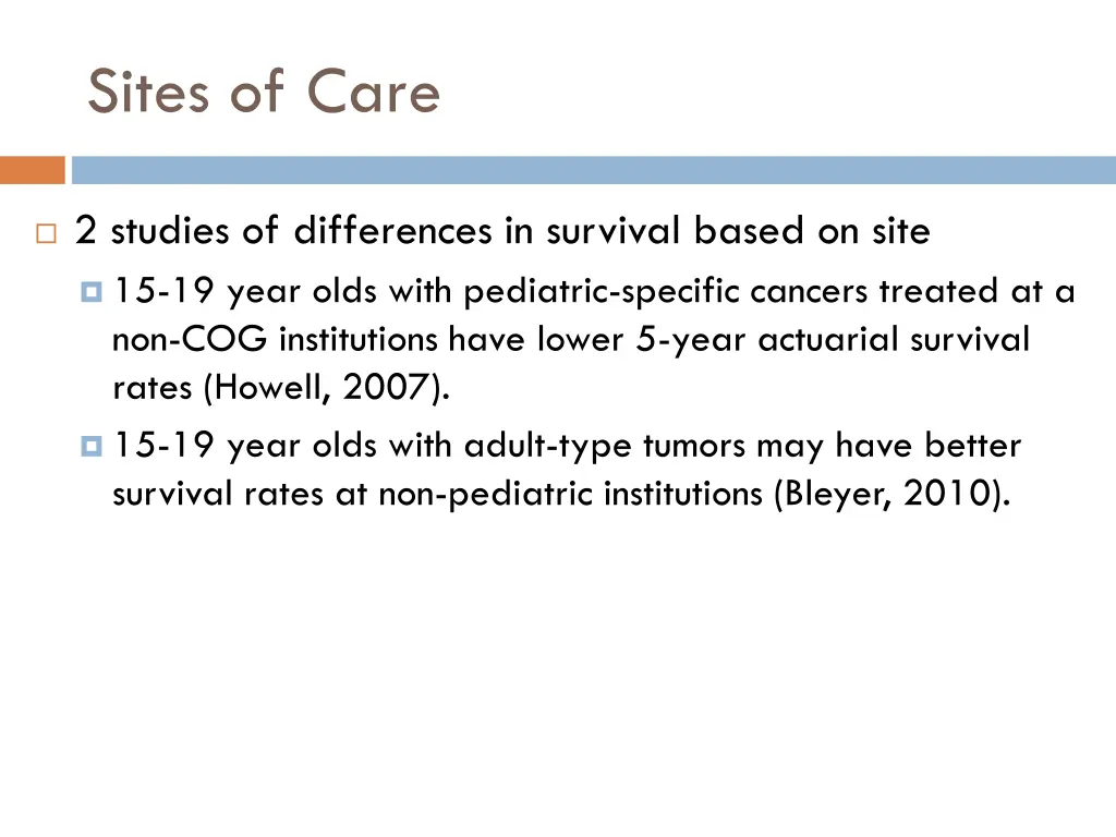 sites of care