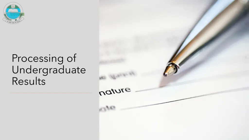 processing of undergraduate results