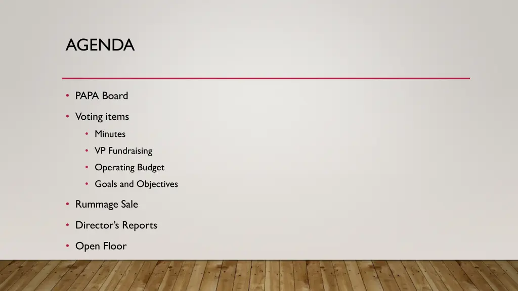 agenda