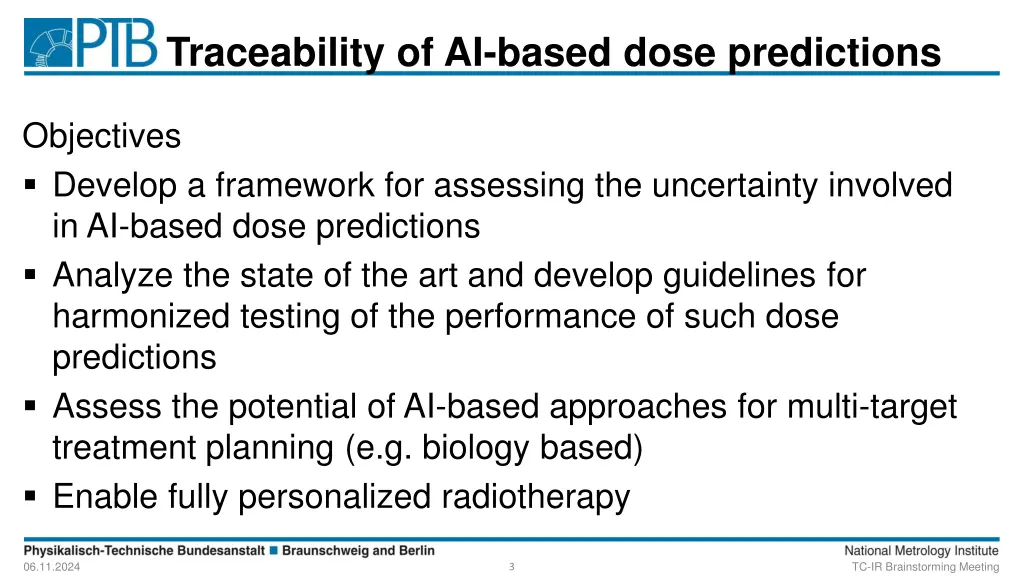 traceability of ai based dose predictions