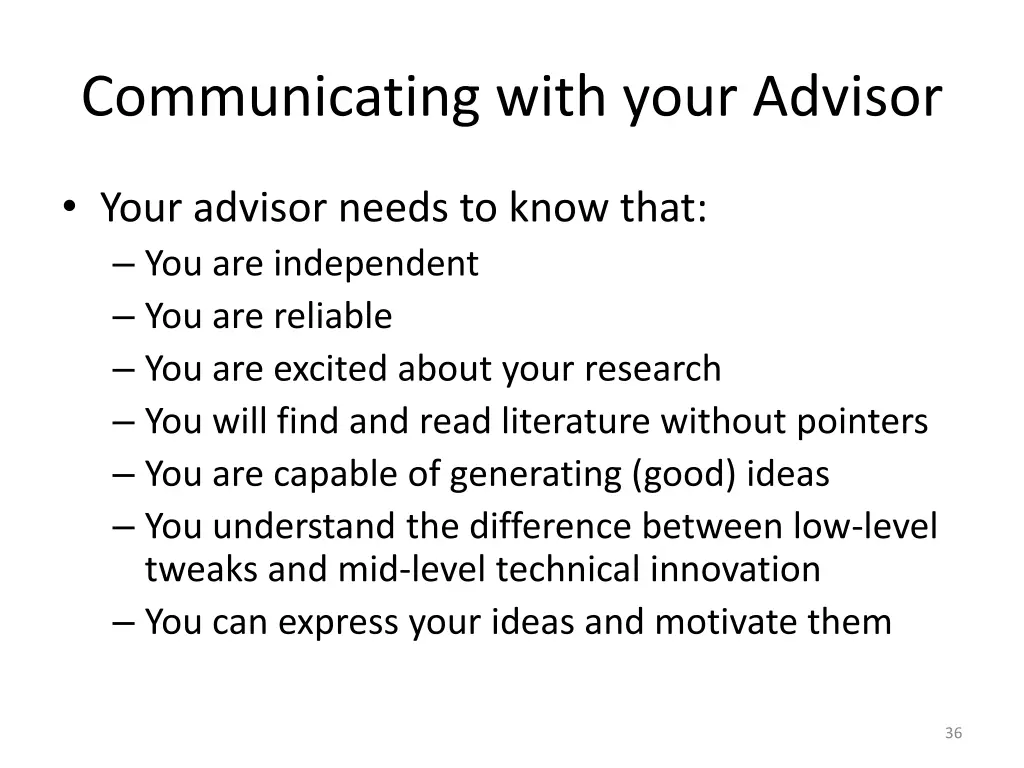 communicating with your advisor