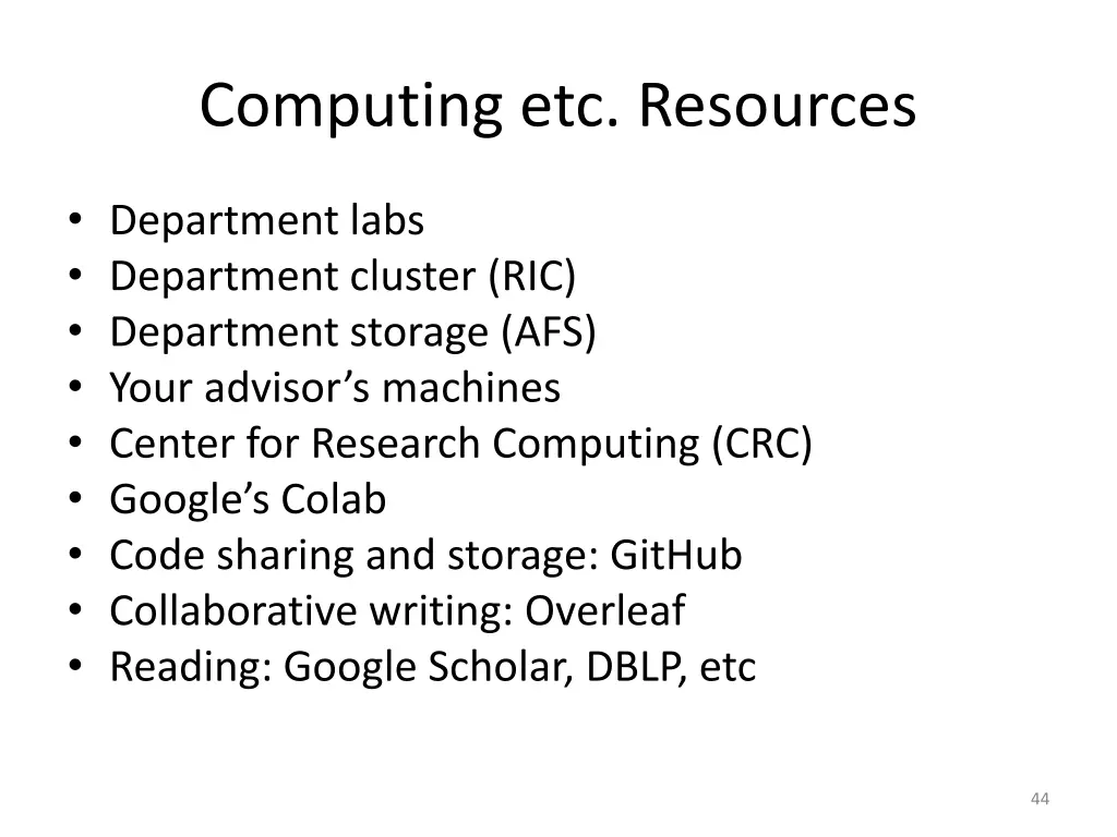 computing etc resources