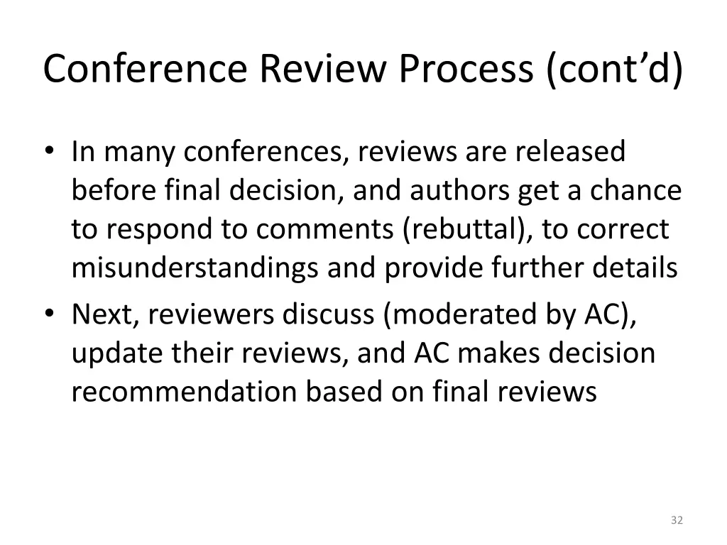 conference review process cont d