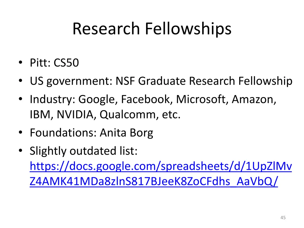 research fellowships