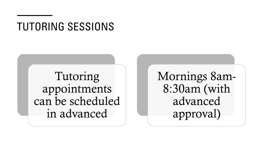 tutoring sessions