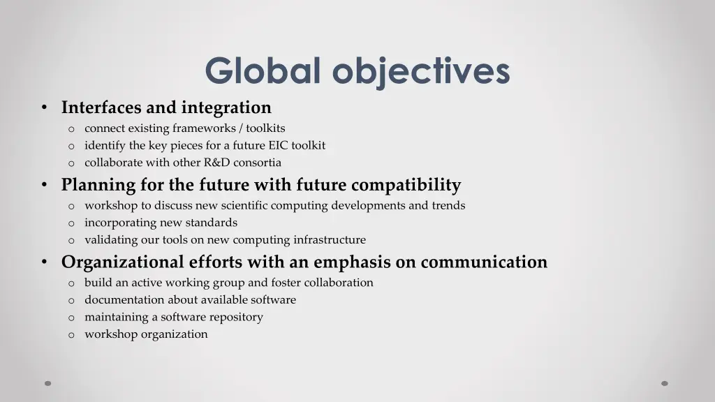 global objectives