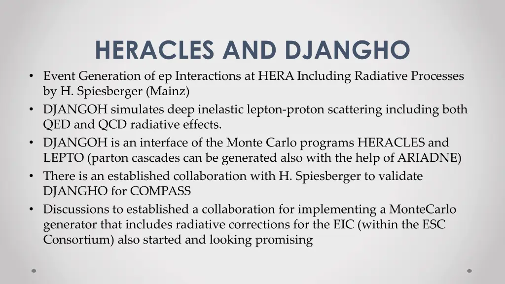 heracles and djangho event generation