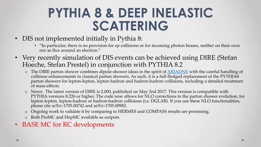 pythia 8 deep inelastic scattering