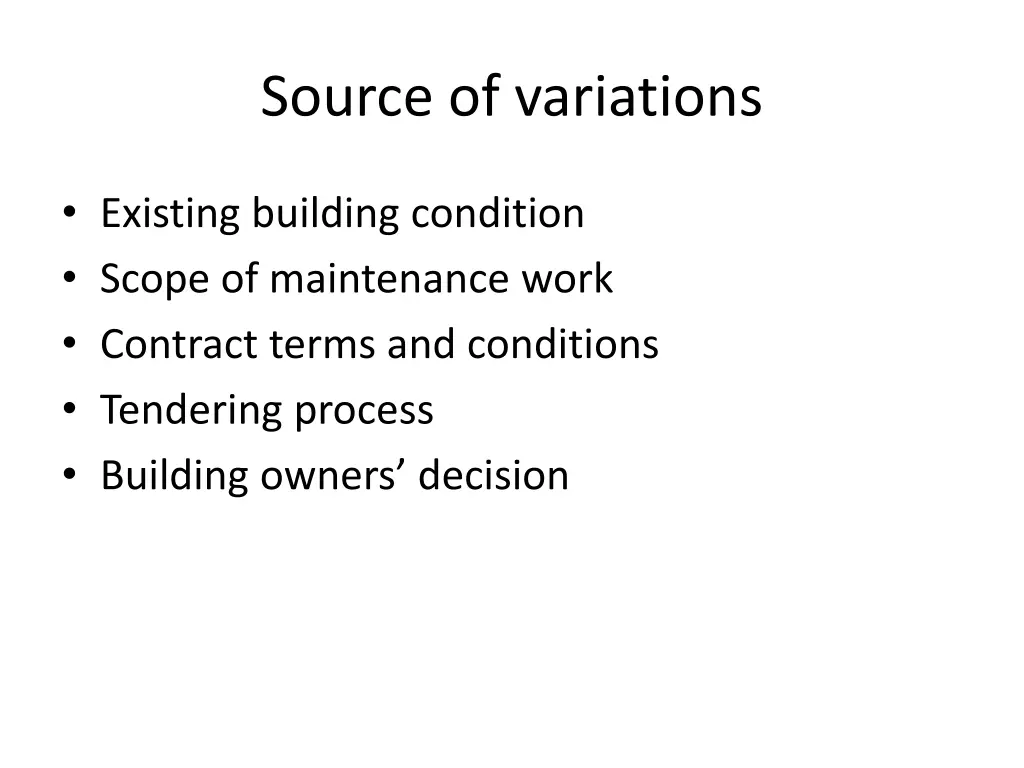 source of variations