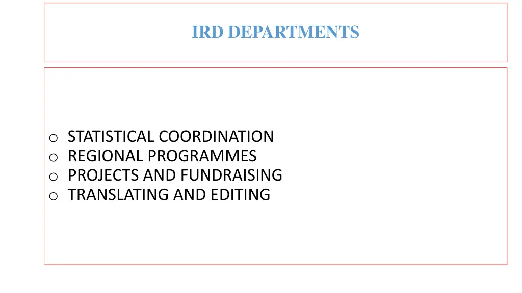 ird departments