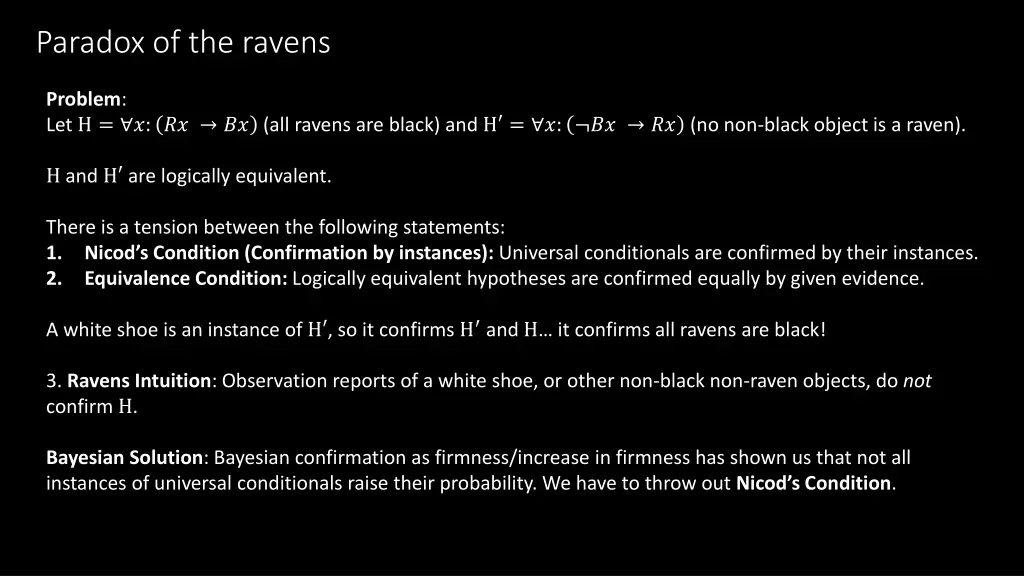 paradox of the ravens