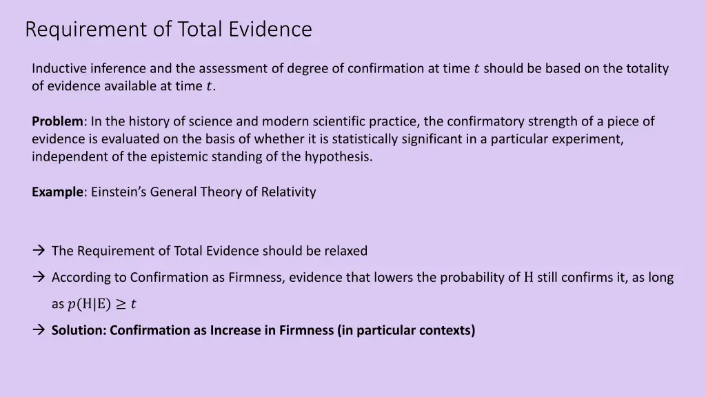 requirement of total evidence