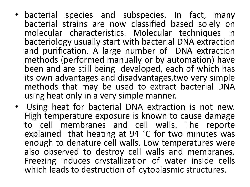 bacterial species and subspecies in fact many
