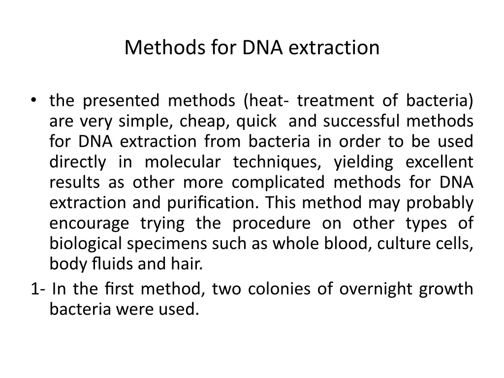 methods for dna extraction