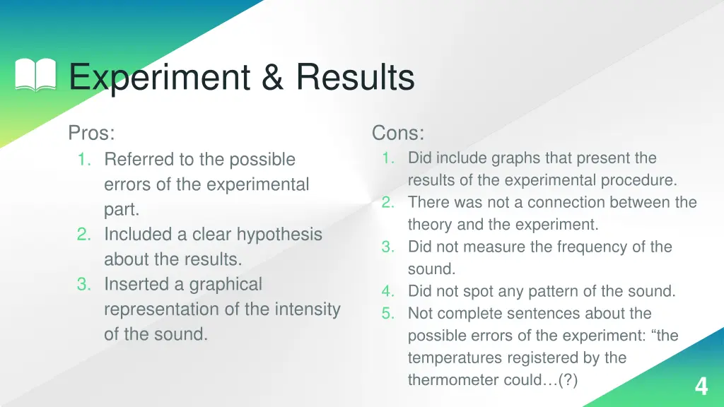 experiment results