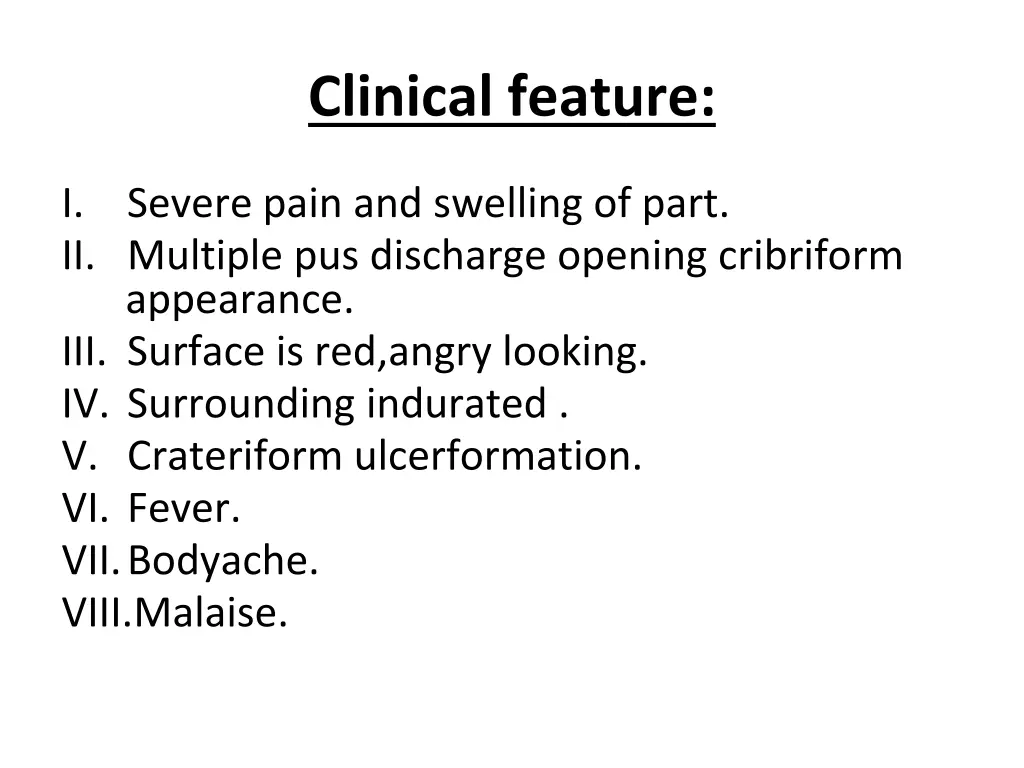 clinical feature