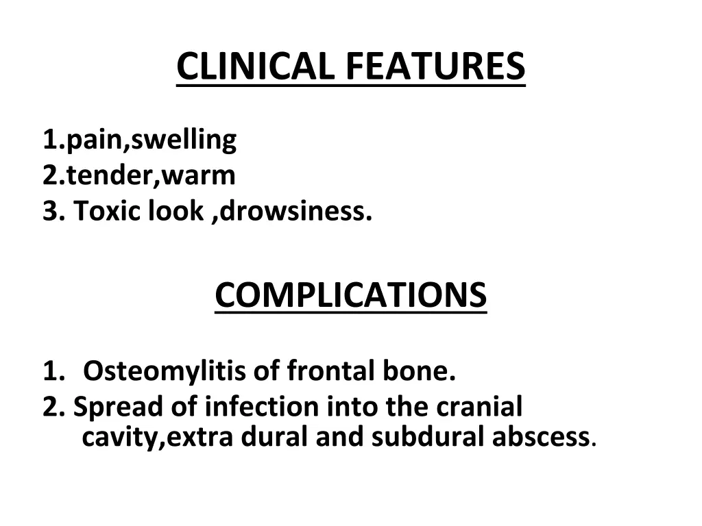 clinical features