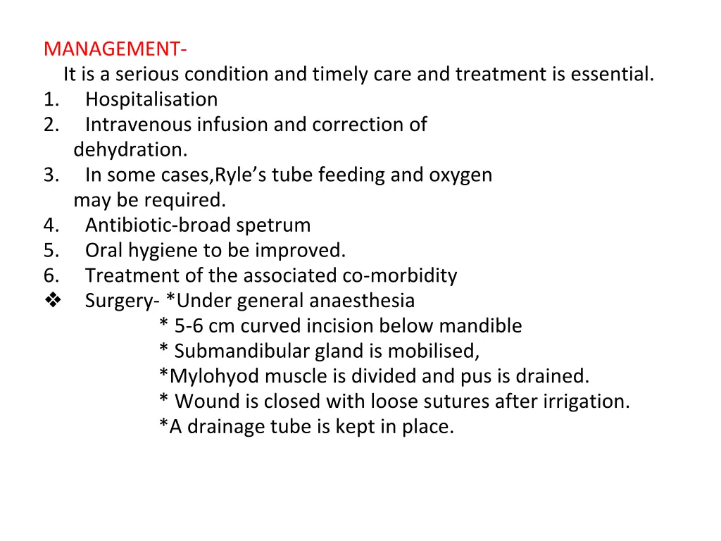 management it is a serious condition and timely