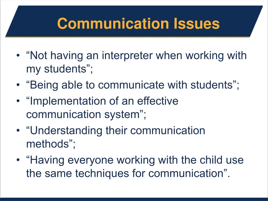 communication issues