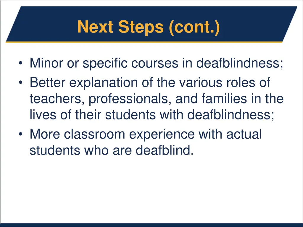 next steps cont