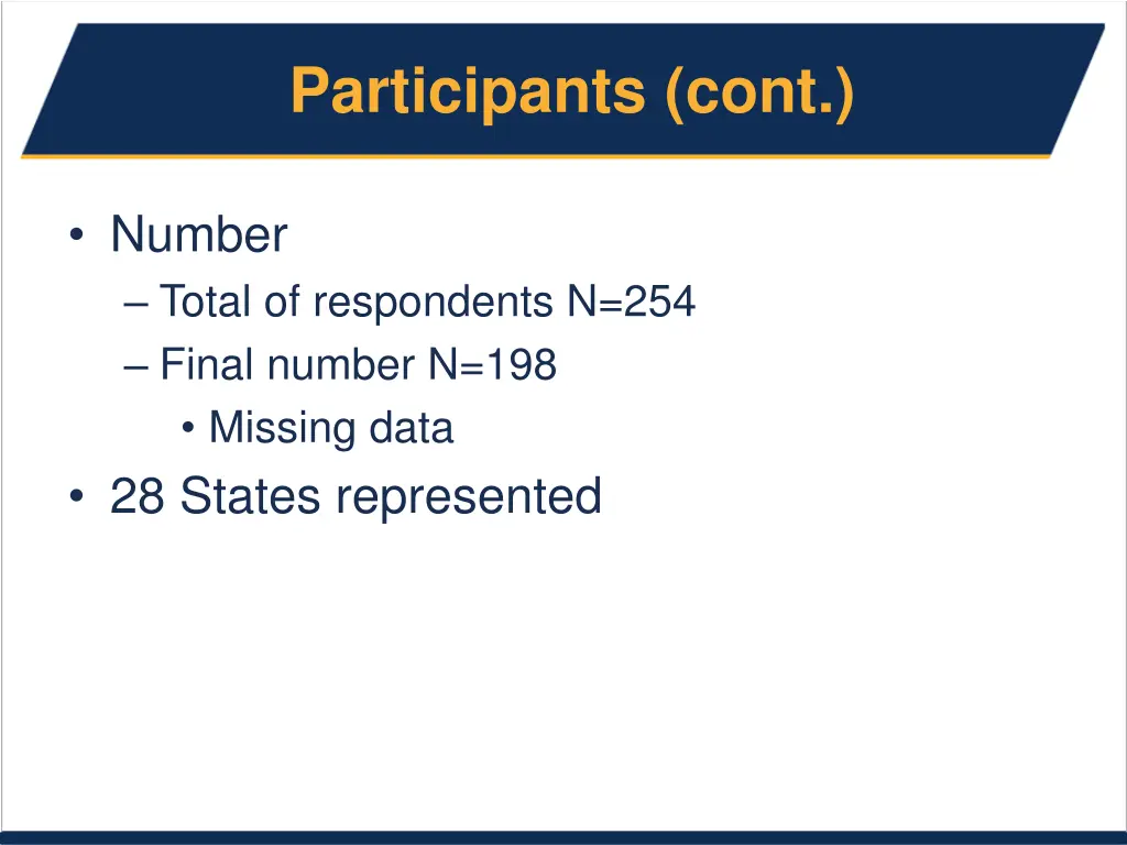 participants cont