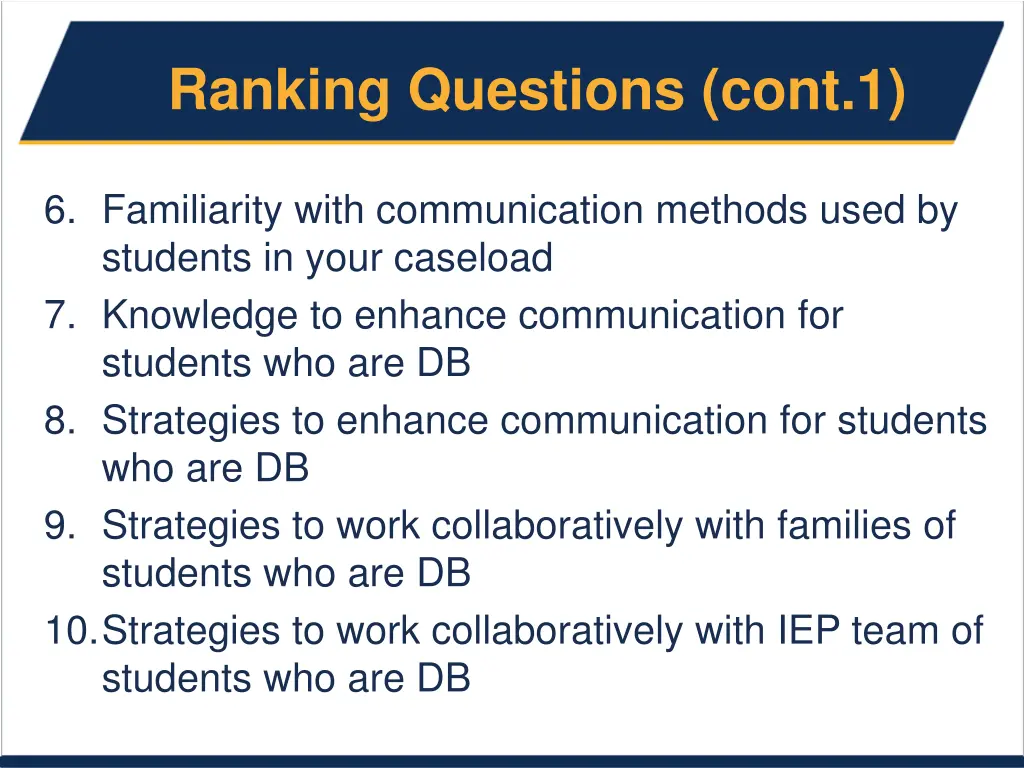ranking questions cont 1