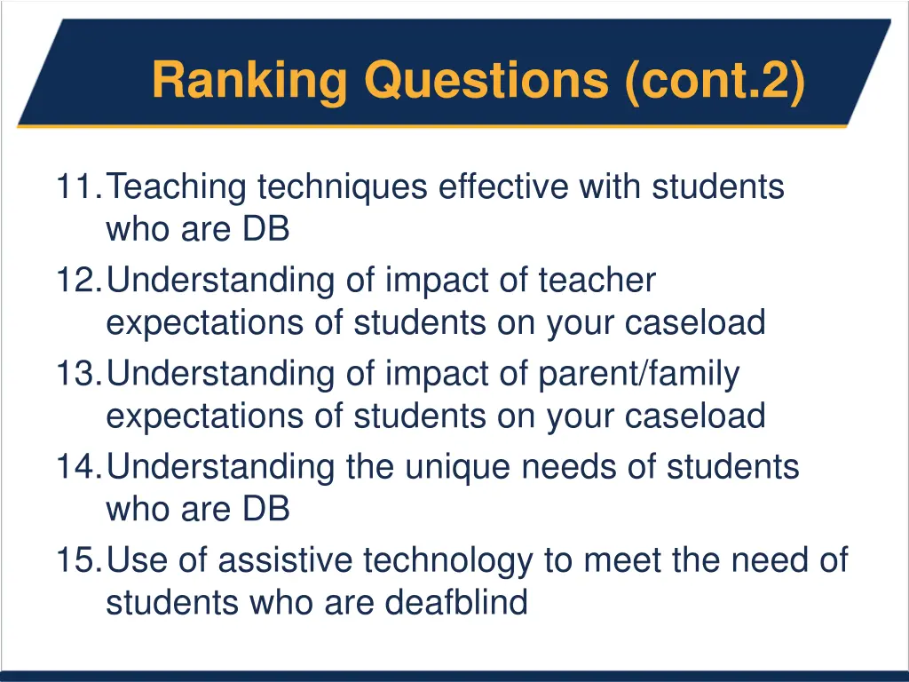ranking questions cont 2