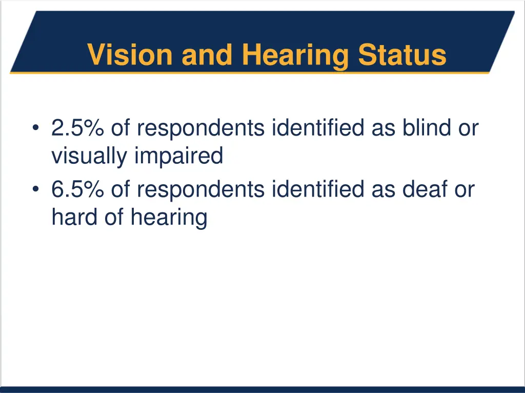 vision and hearing status