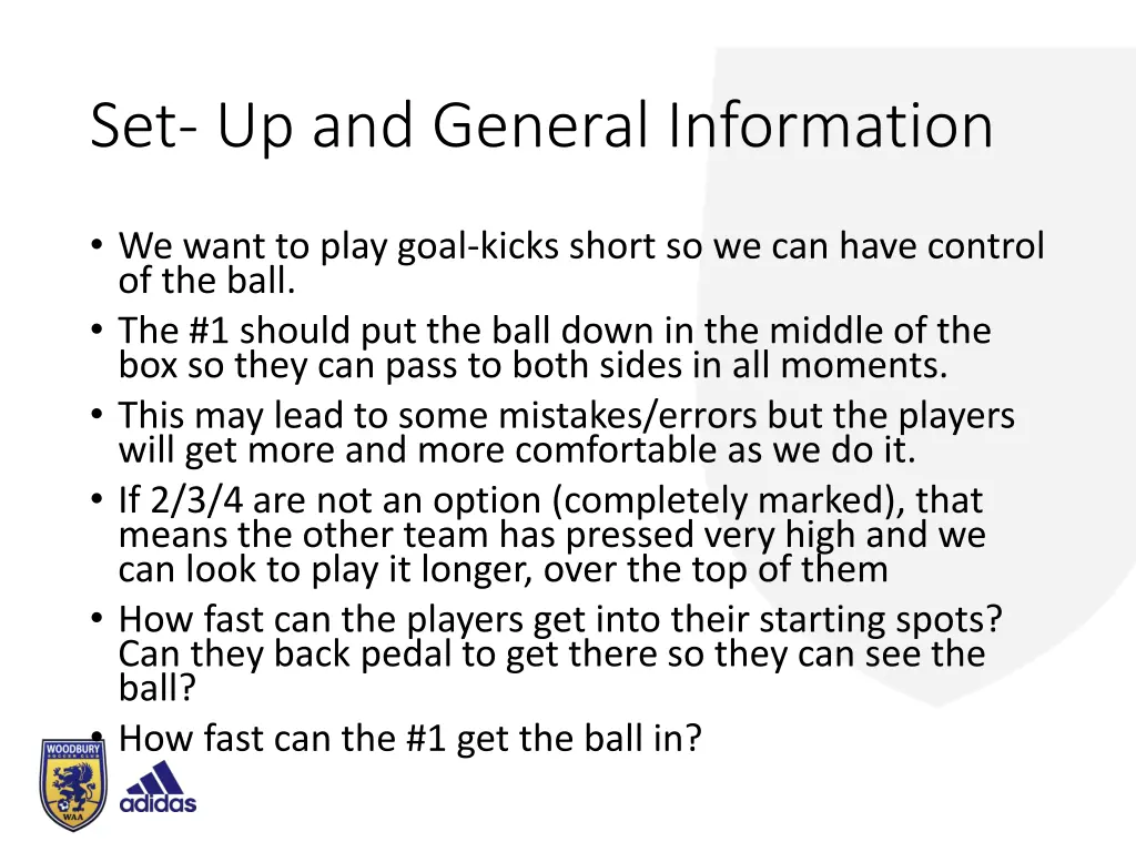 set up and general information