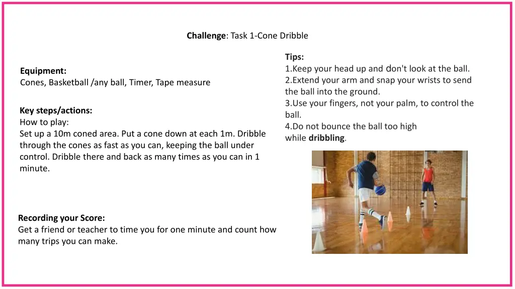 challenge task 1 cone dribble