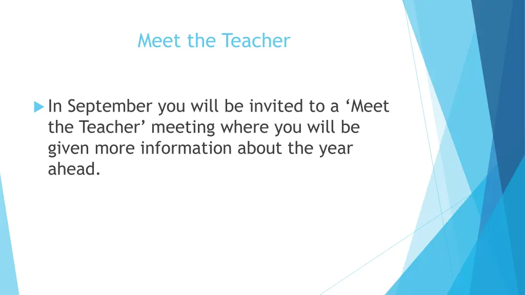 meet the teacher