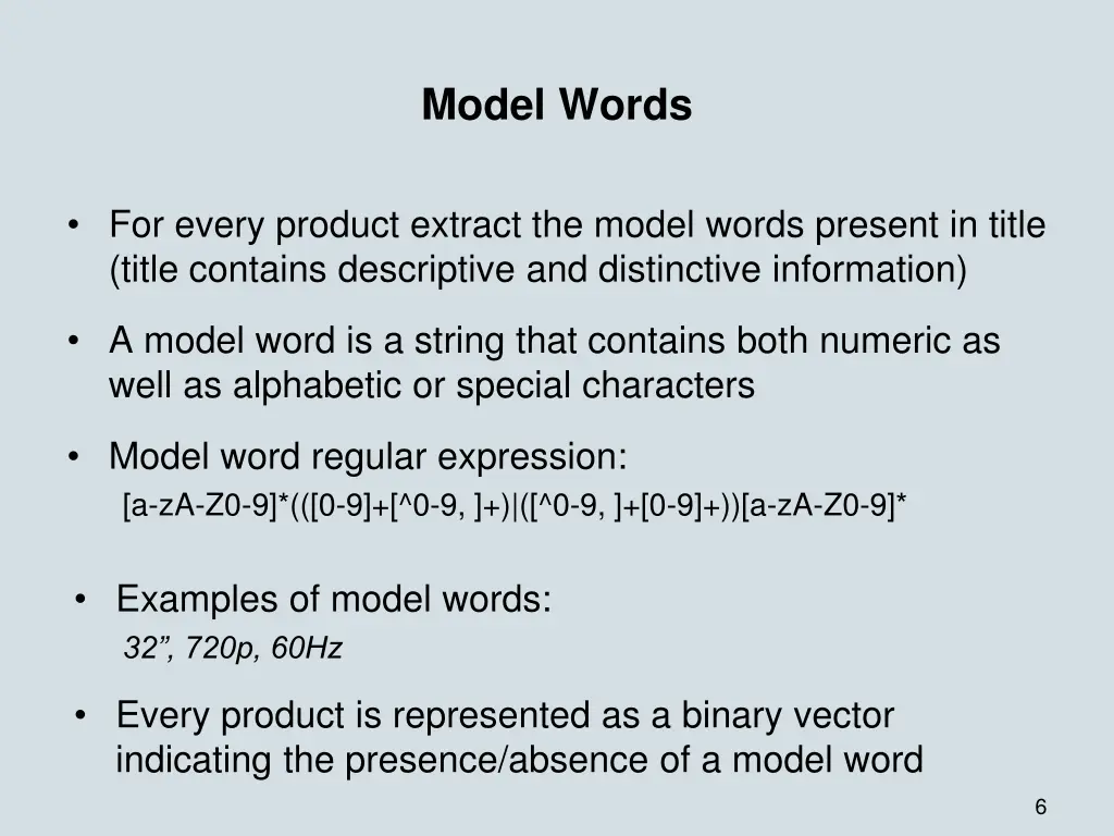 model words