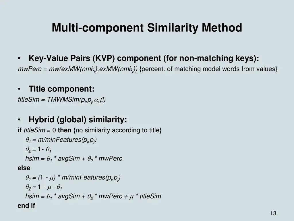 multi component similarity method 2