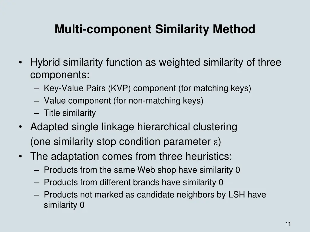 multi component similarity method
