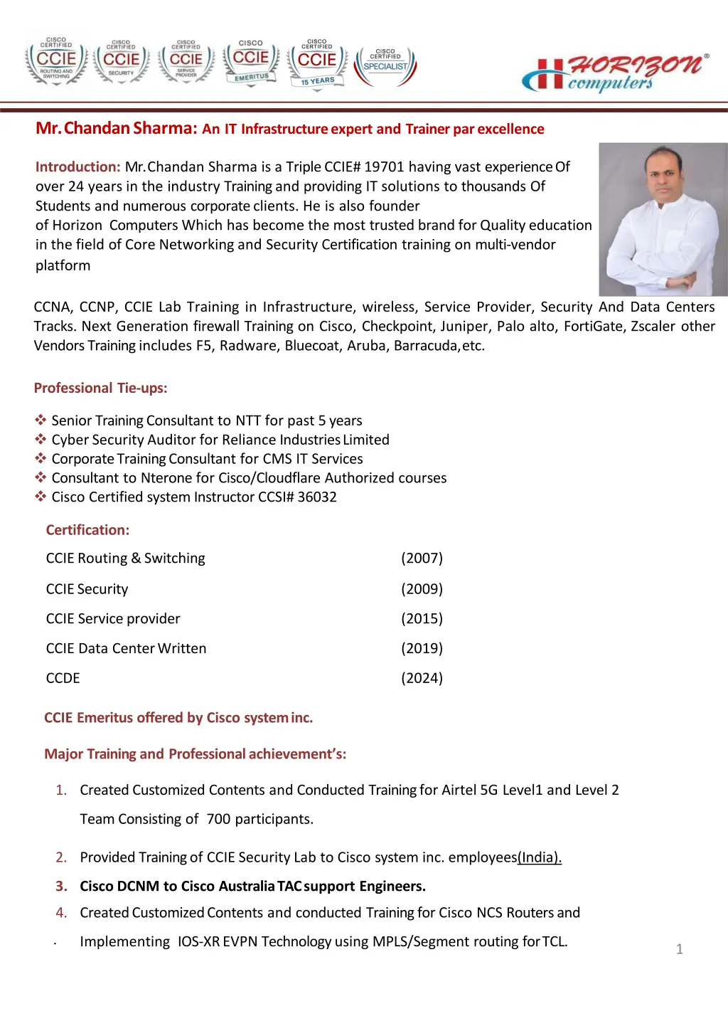 mr chandan sharma an it infrastructure expert