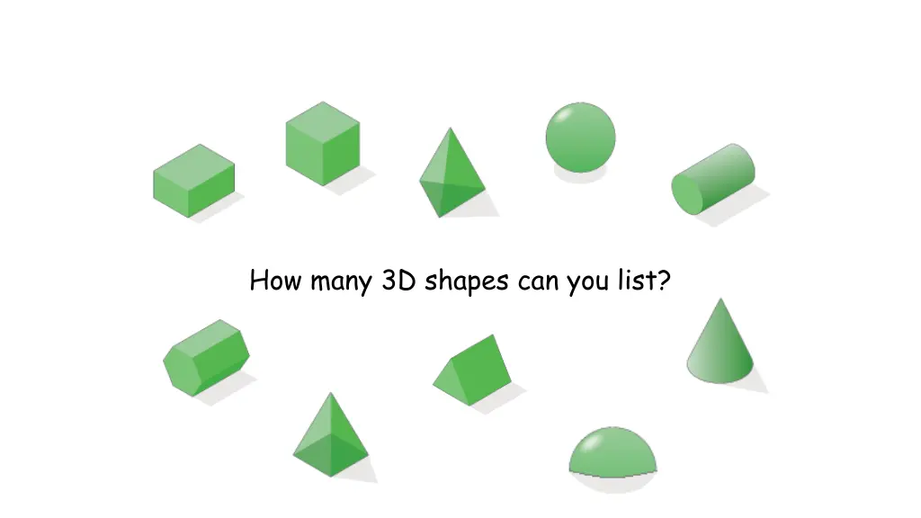 how many 3d shapes can you list