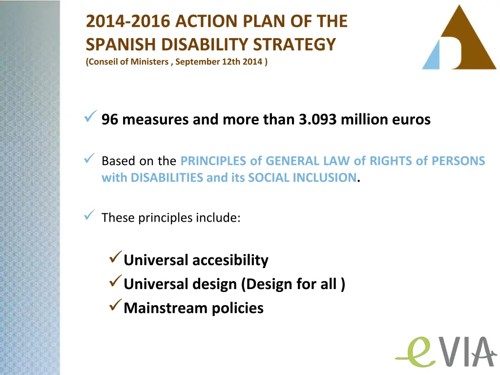 2014 2016 action plan of the spanish disability