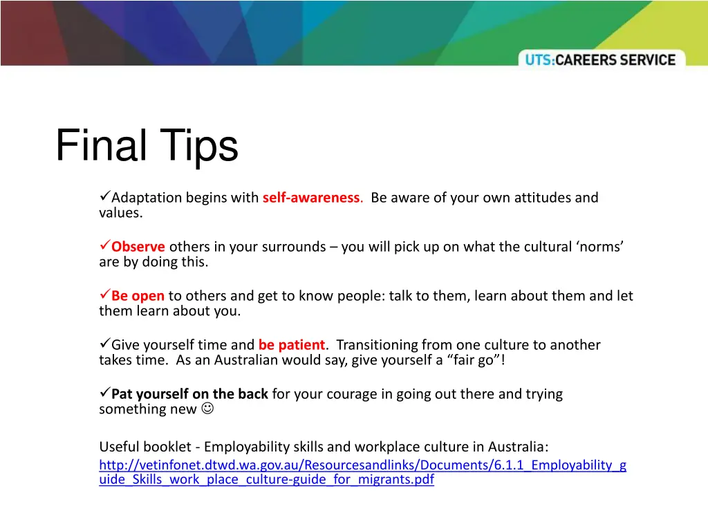 final tips